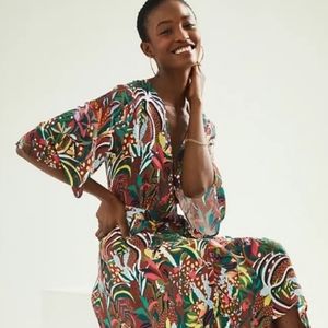 Farm Rio Fiesta Wrap Dress, Medium, EUC